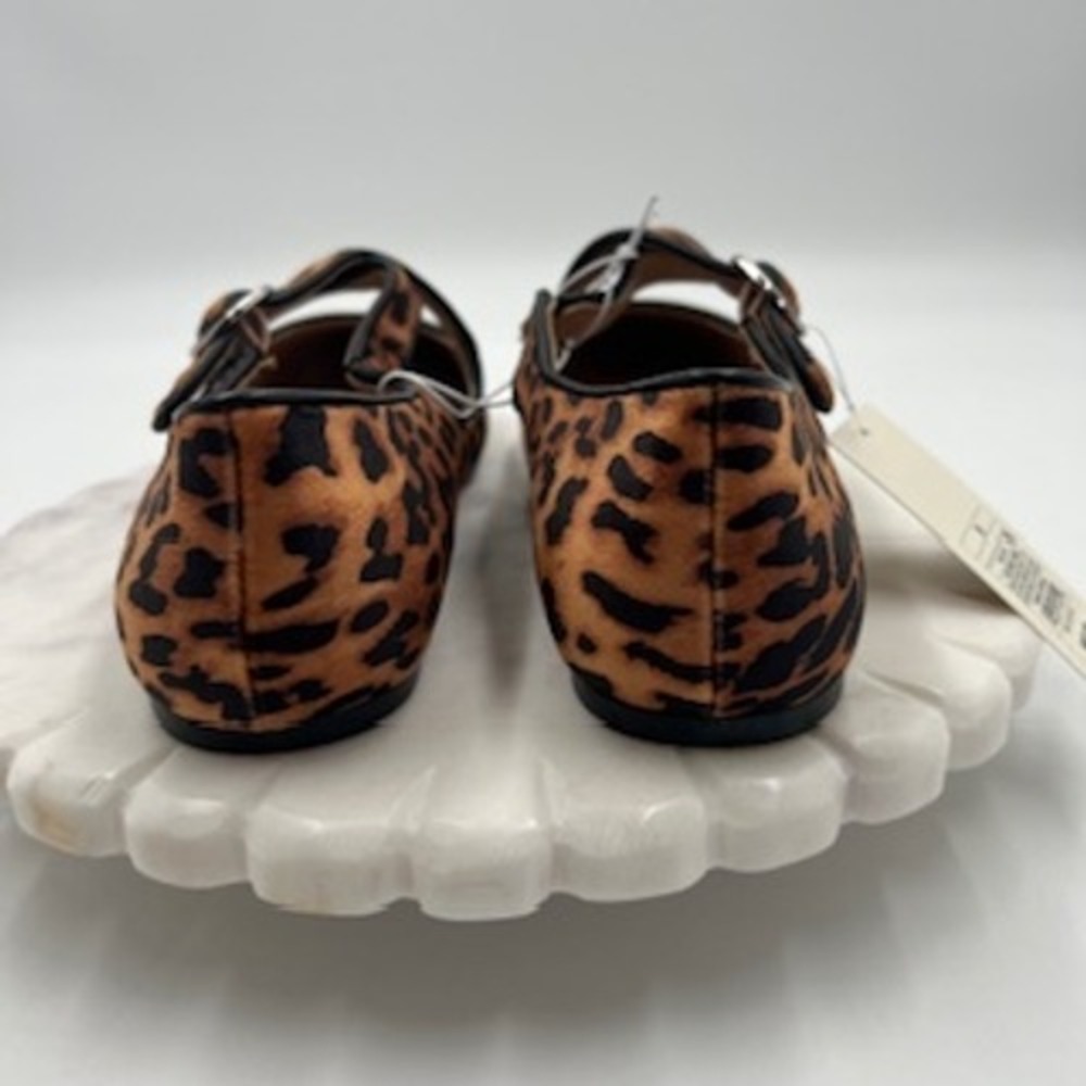 A New Day Tamsin Leopard Print Mary Jane Crisscross Buckle Flat 9 - Picture 3 of 8